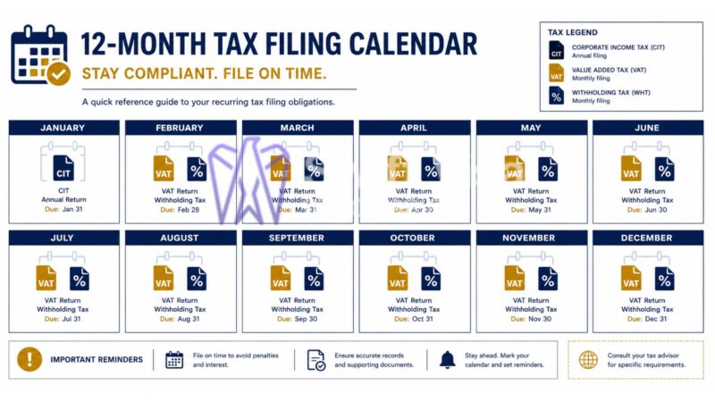Tax and Accounting Indonesia compliance calendar for foreign-owned companies